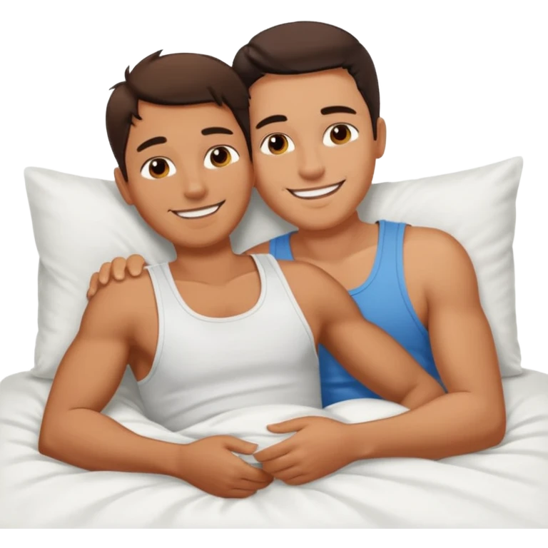 Masculine women spooning in bed emoji