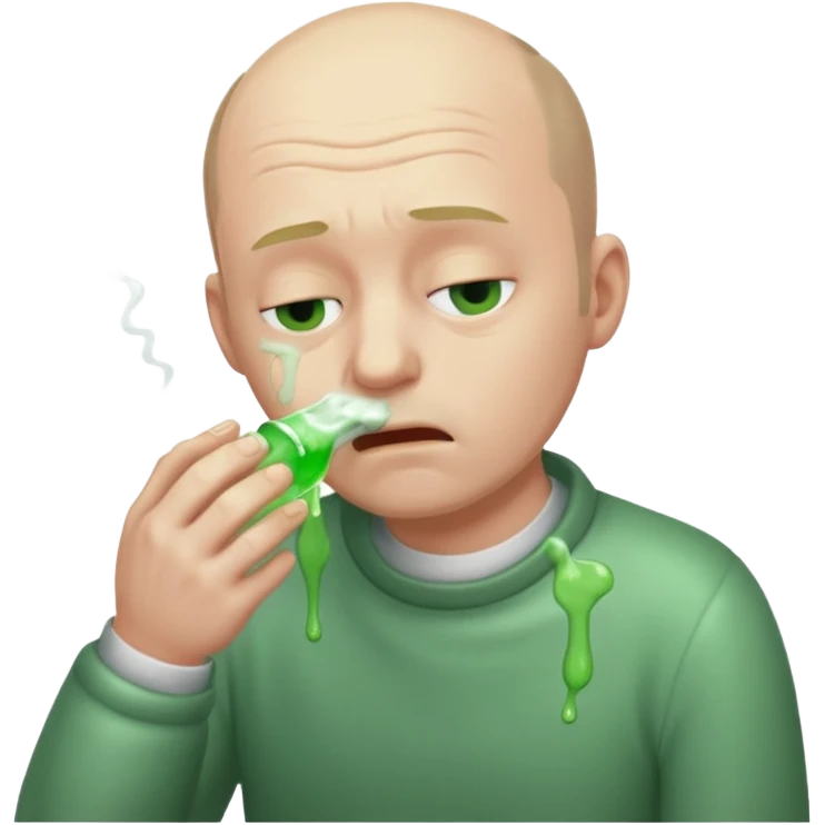 idiot balding vomiting emoji
