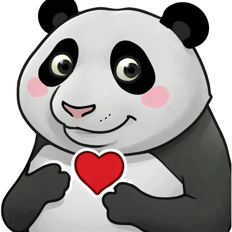 panda with a heart  emoji