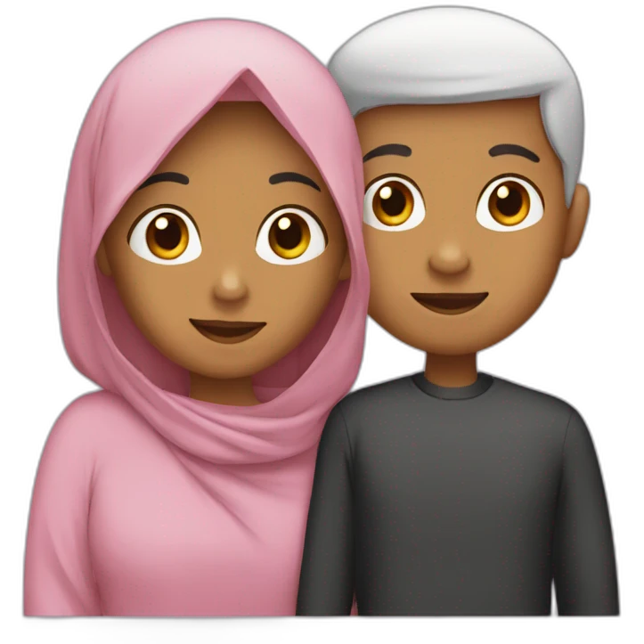 Muslim family with two boys and one baby girl emoji