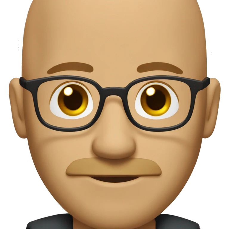 Bald guy with brown beard of 5mm and glasses emoji