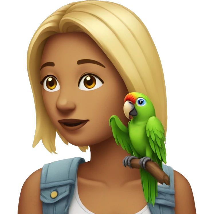 girl wants parrot emoji