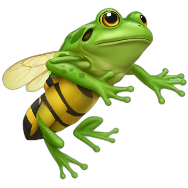 Frog riding bee sting emoji
