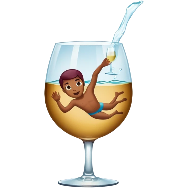 swimming in wine glass emoji
