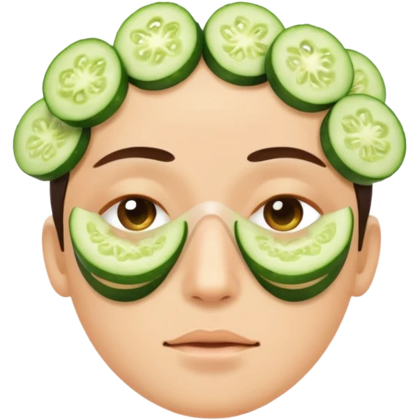 Spa cucumber in eyes emoji