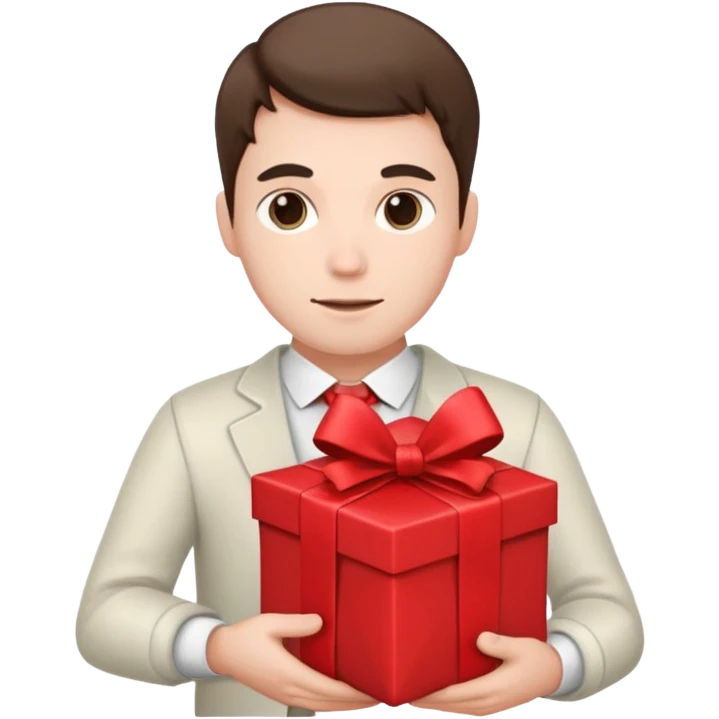 man with a gift in his hands emoji