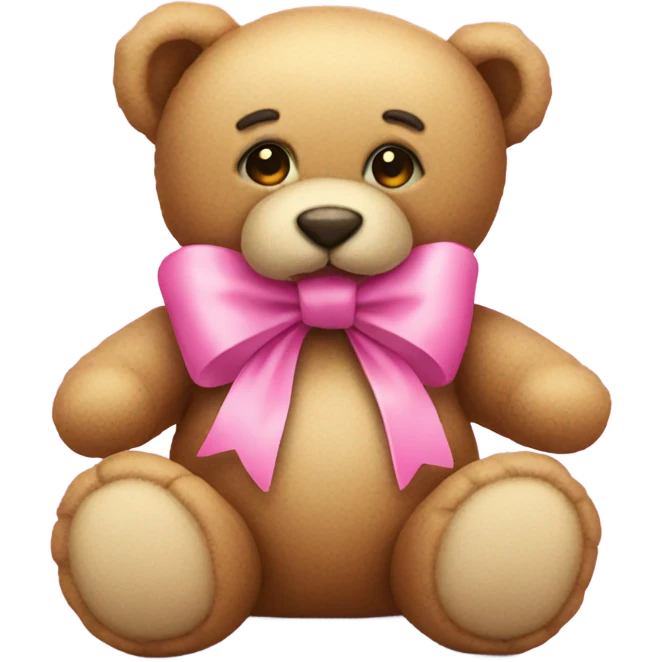 pink bow teddy bear solo emoji