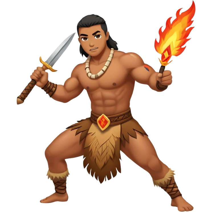 Fire knife dancer emoji