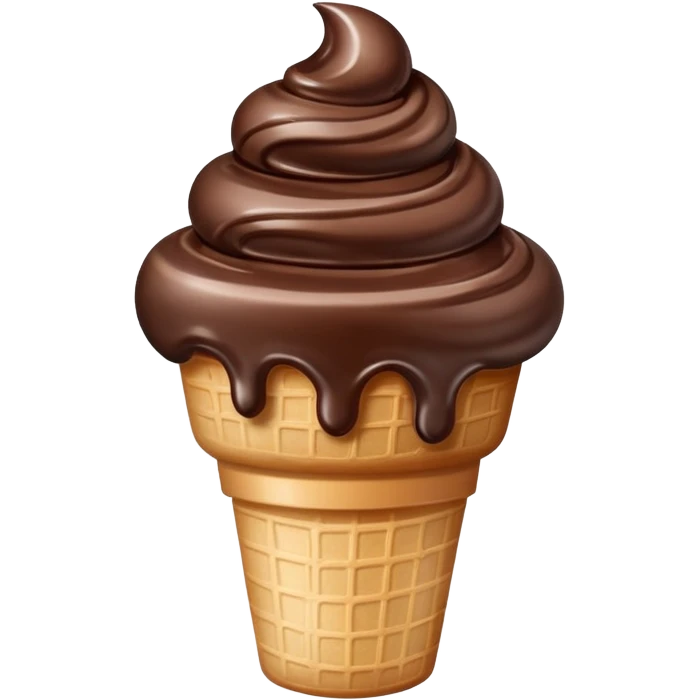 melted white and dark chocolate ice cream emoji