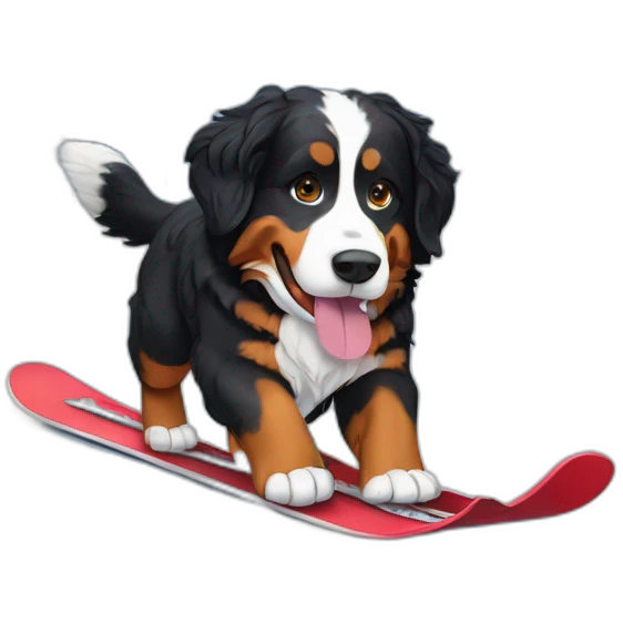 bernese mountain dog skiing under snow emoji