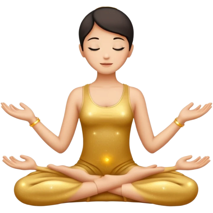 silhouette in lotus pose with sparkles emoji