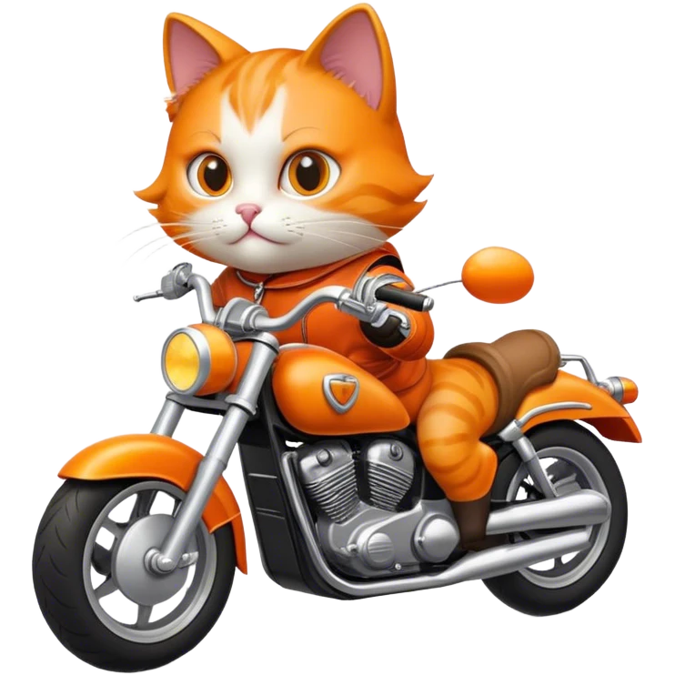 Cat riding motorcycle  emoji