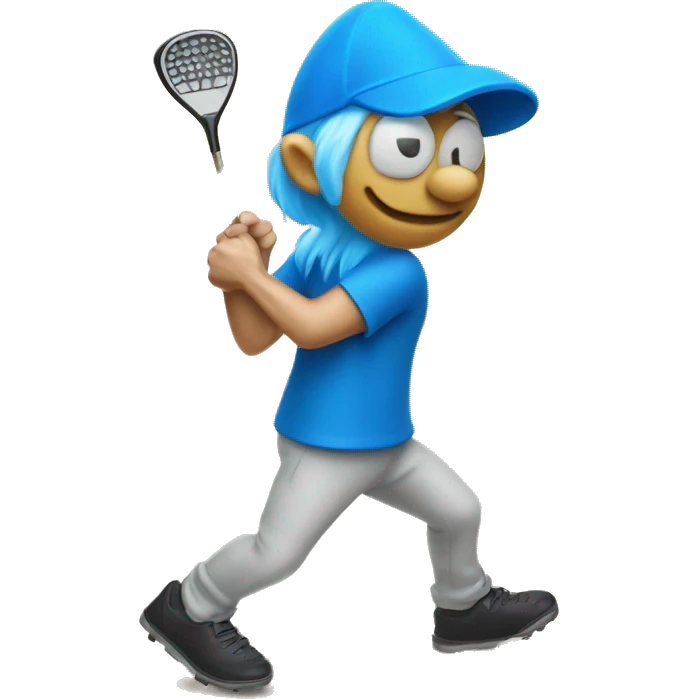 Smurf playing disc golf emoji