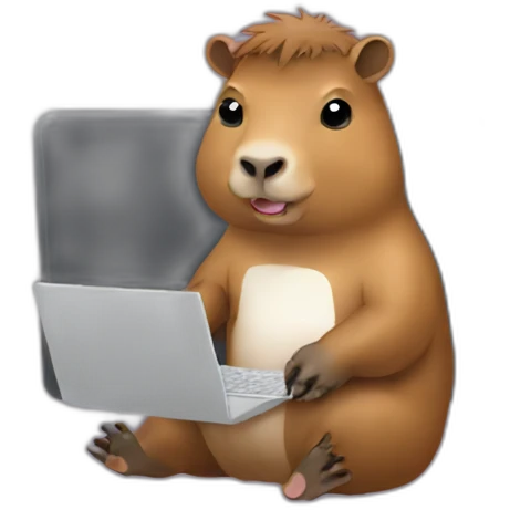 developer Capybara working on laptop emoji