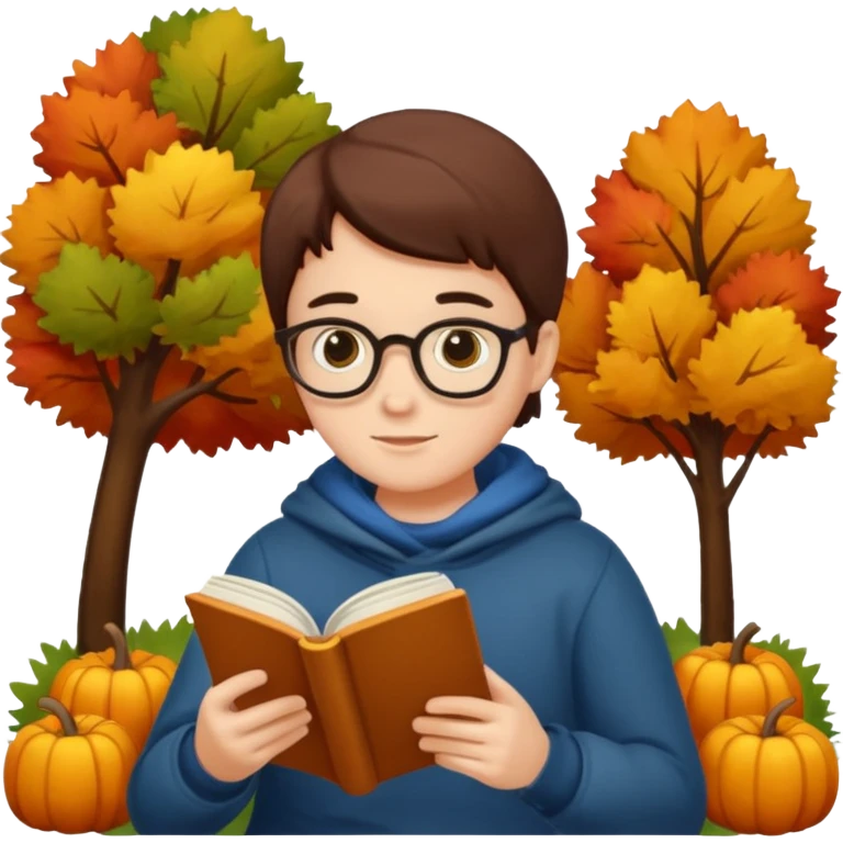 Autumn and book emoji