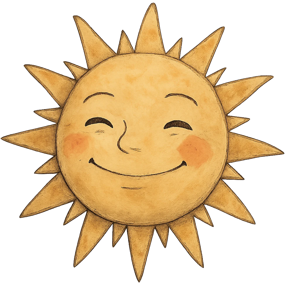 smiling sun ghibli style emoji