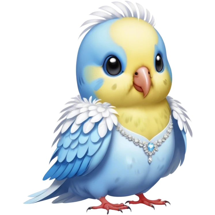 cute budgie in a wedding dress emoji