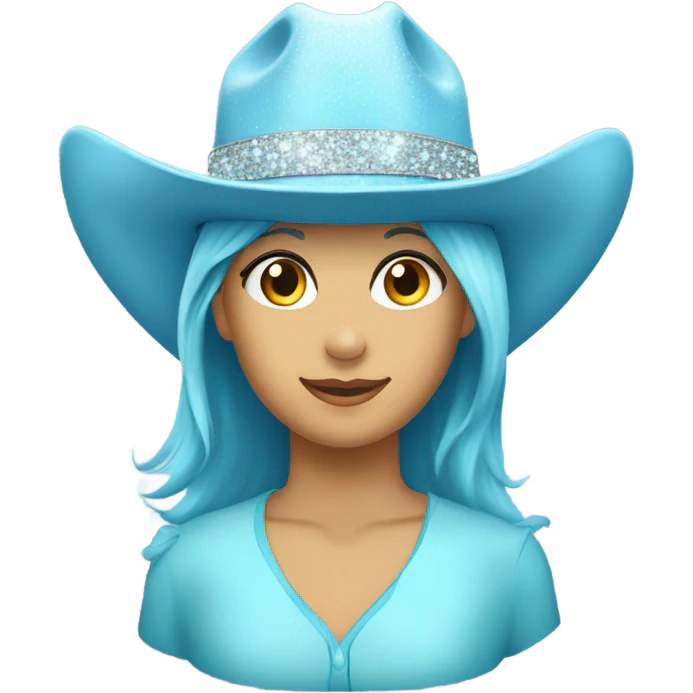 light blue cowgirl hat with sparkles without a person emoji