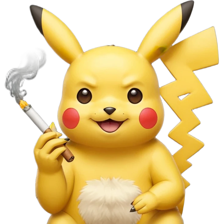 Pikachu smoking weed emoji