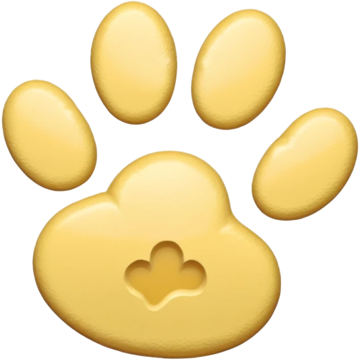a pastel yellow pawprint emoji