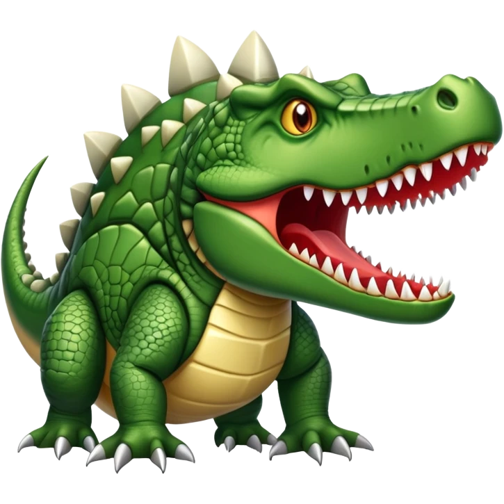 A hybrid creature that's part bomb, part dinosaur, and part crocodile emoji