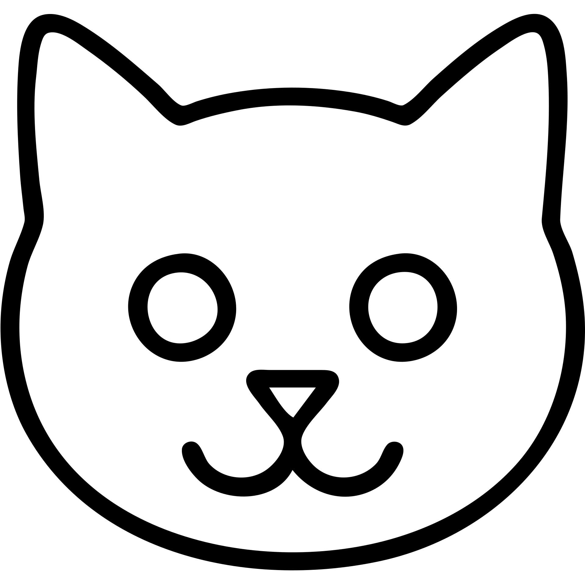 green cat face outlined icon emoji
