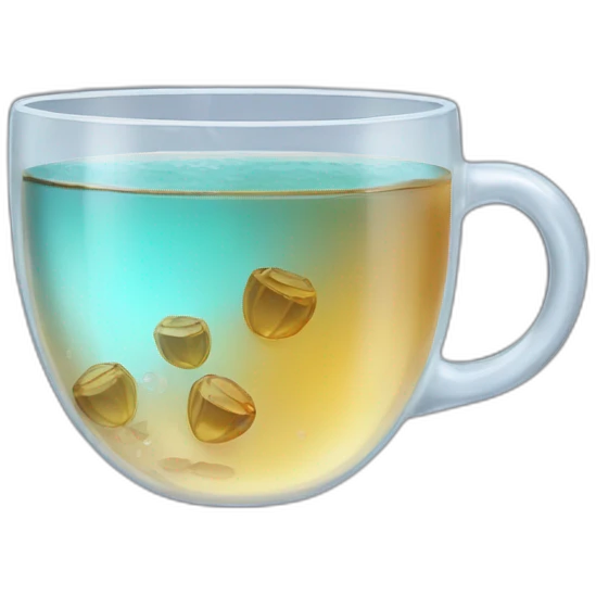 A cristal cup of tea emoji
