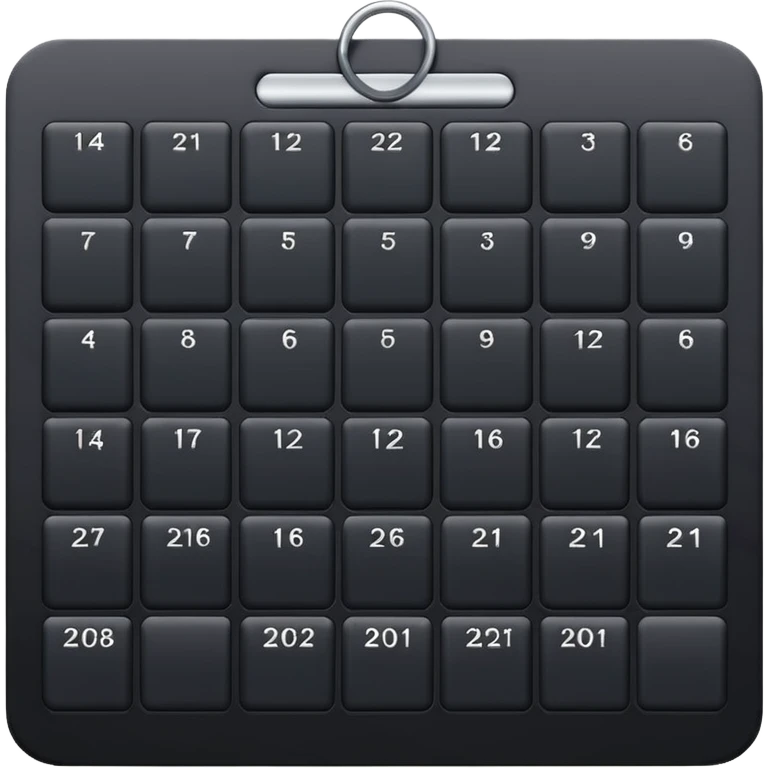 payment schedule — a black matte calendar emoji