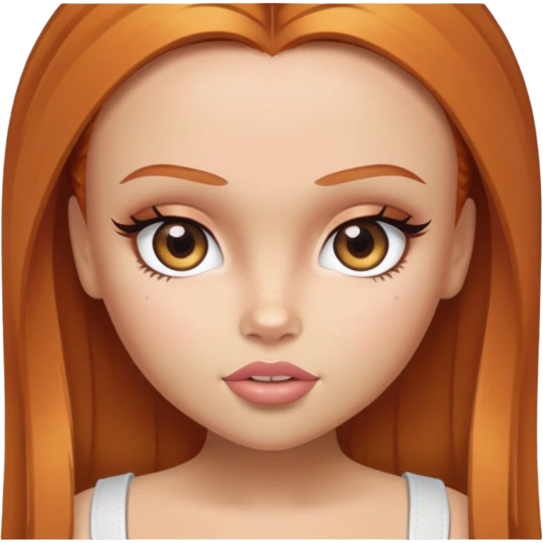 pretty bratz baddie, ginger, hazel color eyes, light skin, straight hair emoji