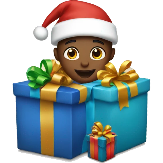 Opening christmas presents emoji