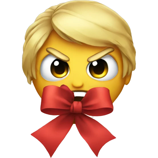 angry with ribbon emoji