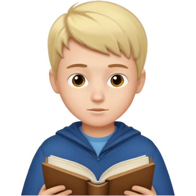 A boy morning in the reading  emoji