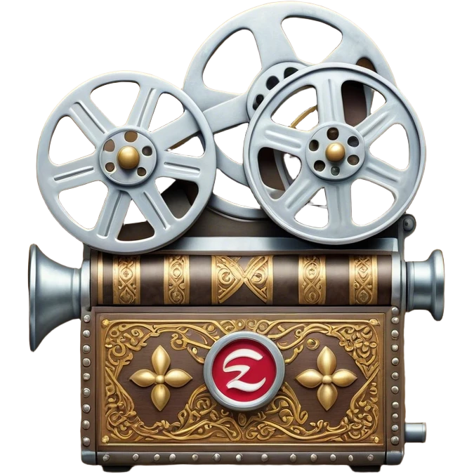 Cinematic Realistic Lebanese Cinema Pop Culture Emoji, showcasing an artistic representation of Lebanon's film heritage rendered with rich textures and dramatic, cinematic lighting. emoji