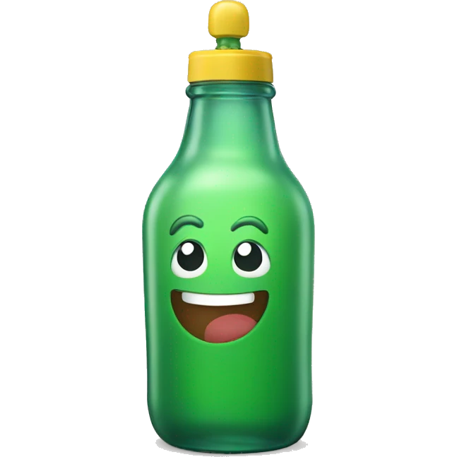 Happy bottle emoji