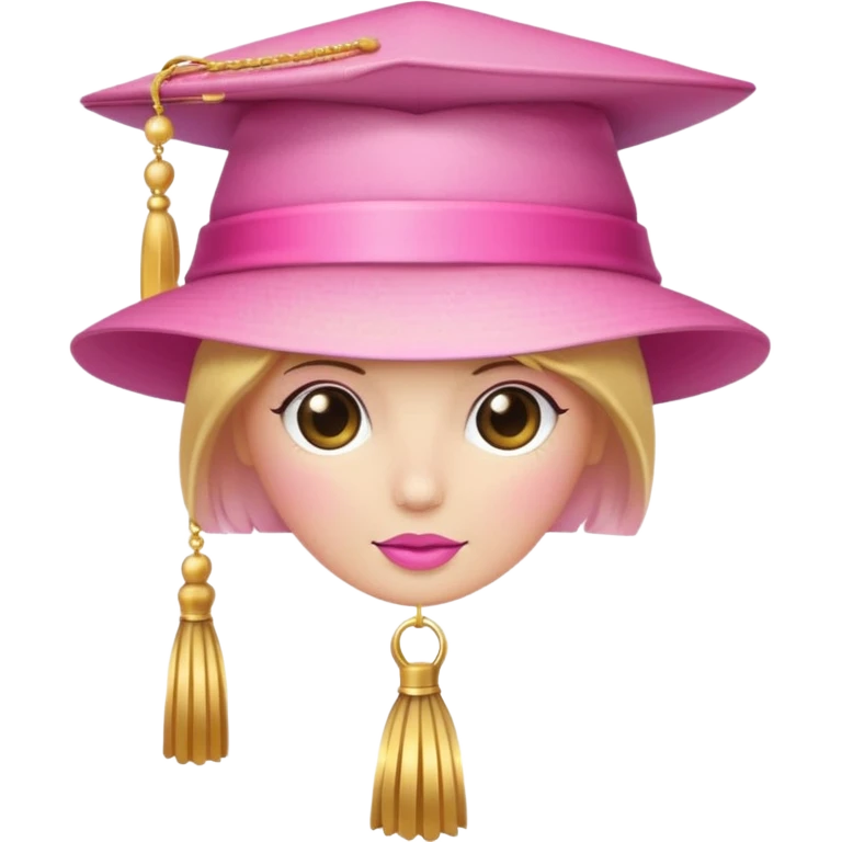 Pink light gradient gradation hat with gold tassel emoji