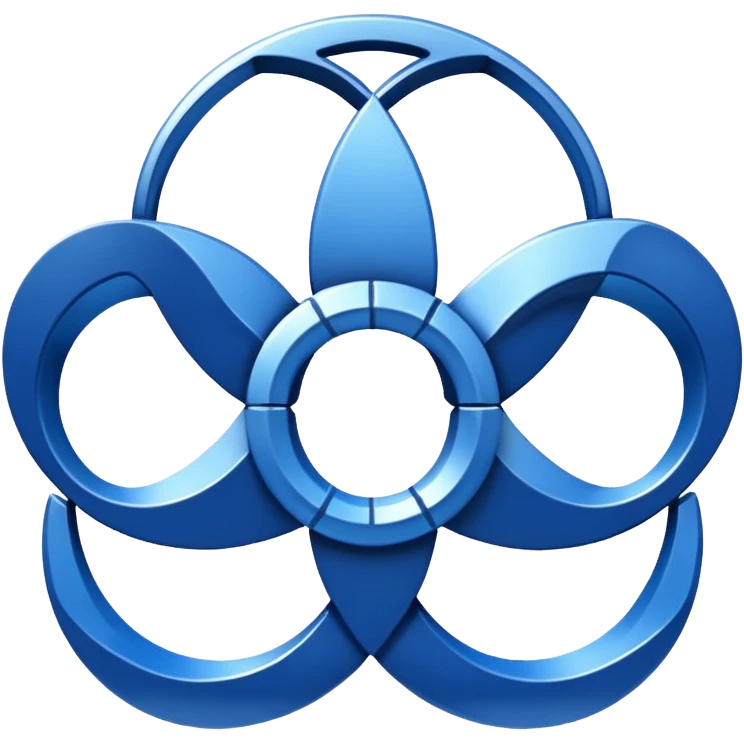 Abstracte staf van Olympia'18 met de hoofdkleuren blauw en wit emoji