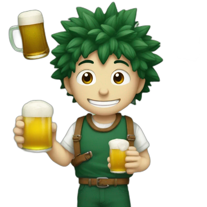 Deku qui boit une biere emoji