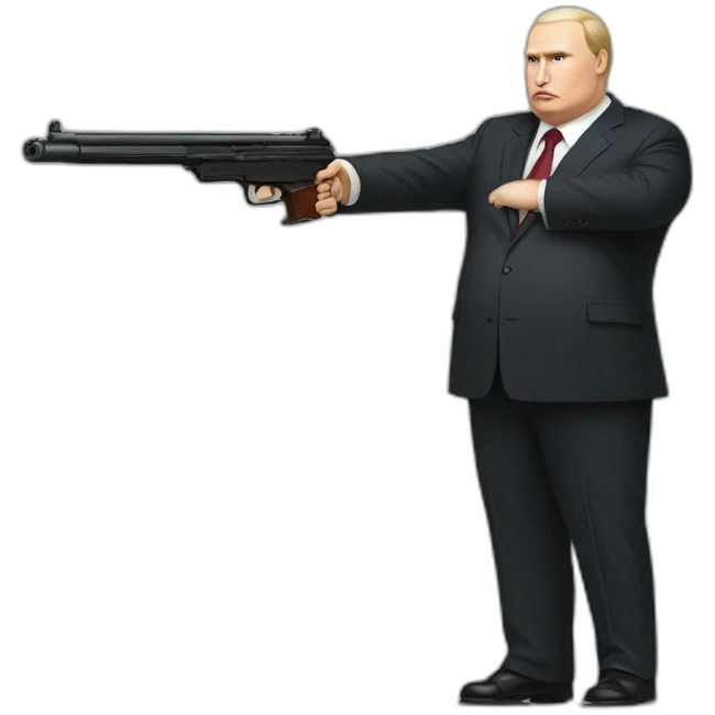 Vladimir Poutine morbidly obese Shooting nobody full body emoji