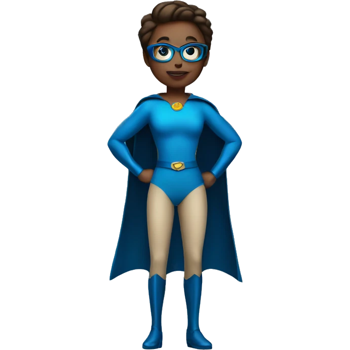 blue eyes librarian full body as superhero full body emoji