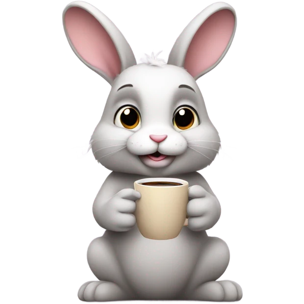 bunny drinking coffee emoji