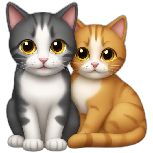 2 cat cuddling emoji
