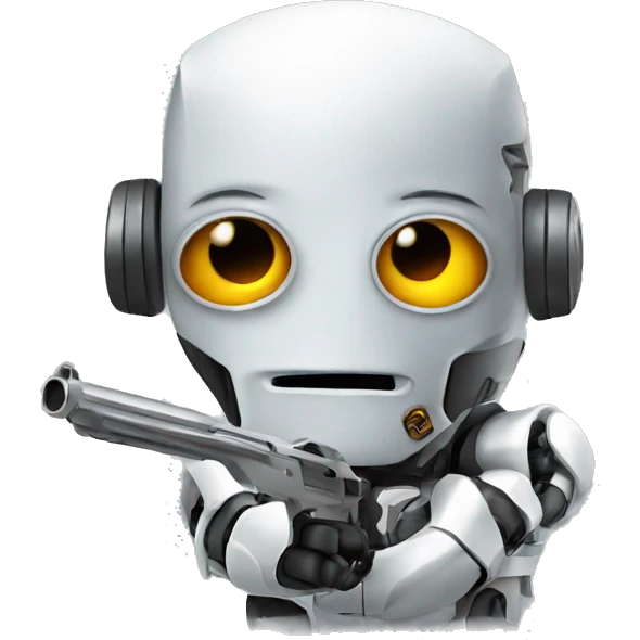 A robot with a gun emoji