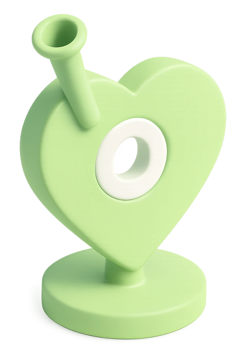 Modify the base of the light green 3D location pin to be a rounded platform with a hole in the middle, keeping the style consistent with the original 3D green style and maintaining a transparent background. emoji
