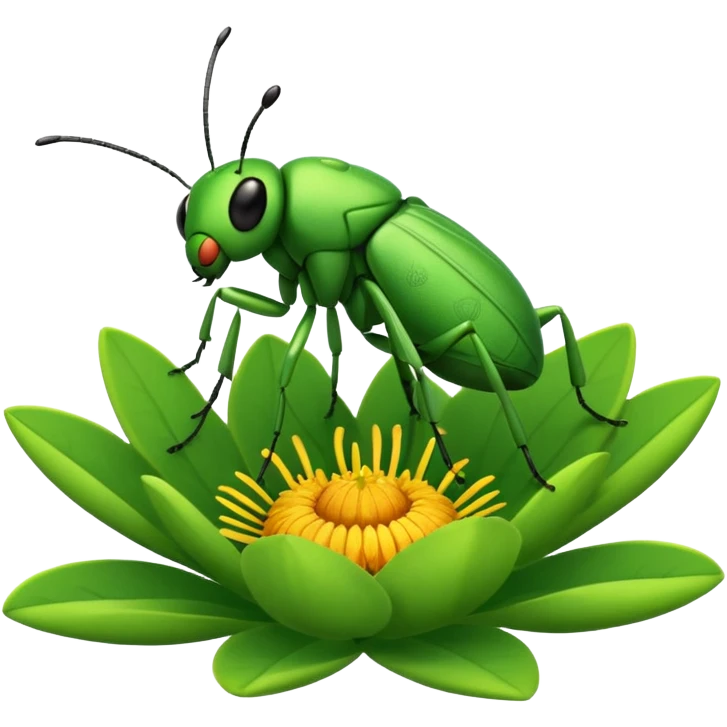 
bug on flower emoji