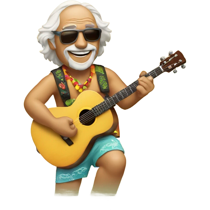 Jimmy Buffett playing guitar emoji