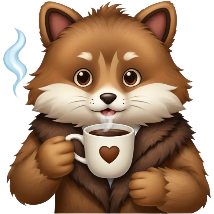 furry holding a cup of coffee emoji