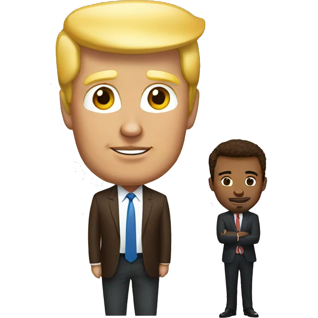 Trump and a brown haired man  emoji