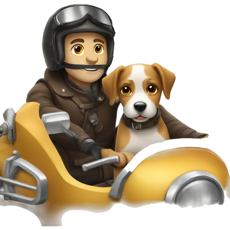 Sidecar with dog passenger  emoji