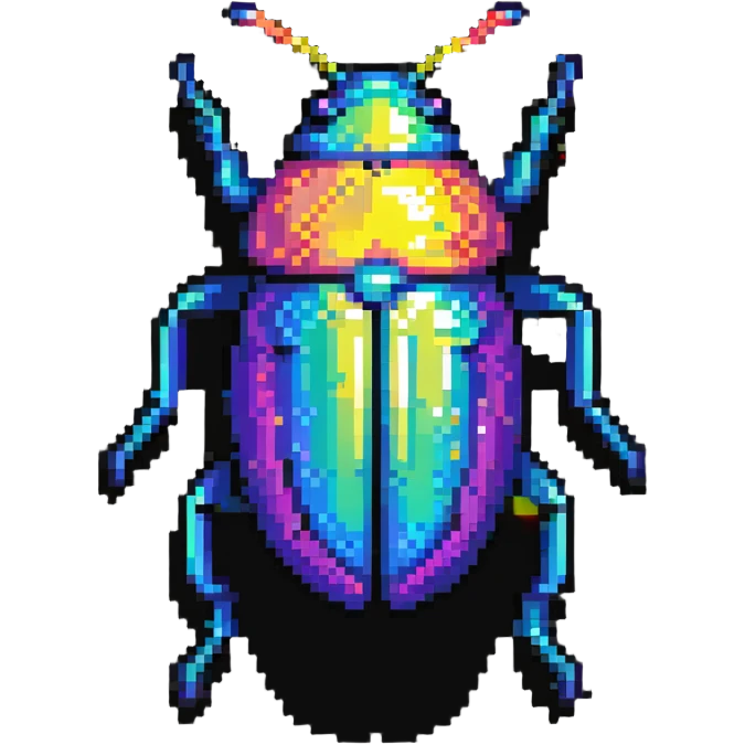 Iridescent beetle with shimmering shell and rainbow colors emoji