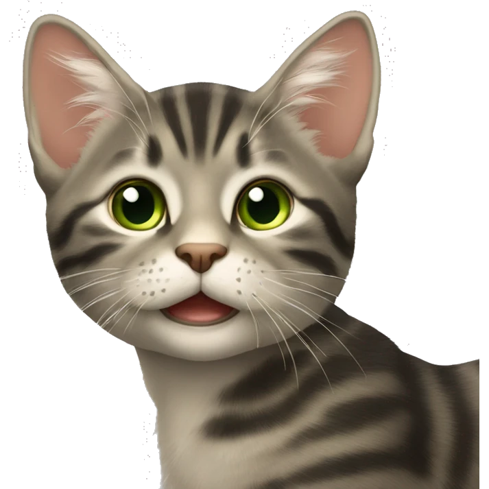 трехцветная кошка с зелёными глазами  emoji